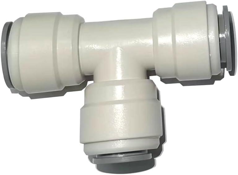 Acetal Copolymer 1/2" Tube OD (12.7mm) Tube Fitting, Union Tee Connector, Push to connect for RO water filter system parts (pack of 5)