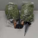 24inch Artificial Ceder Topiary Tree, Artificial Shrubs for Outdoors with Ground Spike, Faux Outdoor Shrubs Potted, Hold Nature Fake Bushes for Front Porch (Set of 2)