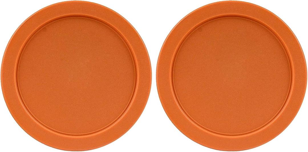 Replacement Lids fits Pyrex 4-Cup Glass Food Storage Container Bowls, 6-Inch Plastic Round Lids Covers for Pyrex 7201-PC, Airtight & Leakproof (2-Pack, Orange)