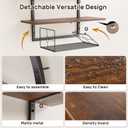XLHOMO Floating Shelf for Wall- 31.5"x 24" 3+1 Tier Floating Shelves with Basket for Bathroom, Living Room,Bedroom and Kitchen Rustic Brown