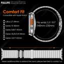 FULLIFE Stainless Steel Band Compatible with Apple Watch Ultra 3/2/1 Band 49mm for Men, Durable Metal Strap for Apple Watch Series 11/10 46mm, 9/8/7 45mm, SE3/6/5/4 44mm, 3/2/1 42mm (Silver)