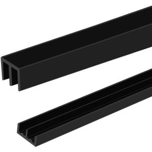 Sliding Door Track, Fit 1/4" Thick Panels, U Channel Rubber for Sliding Cabinet/Closet Door Track, Black, 4Feet, Fit 1/4" Thick Panels/Glass