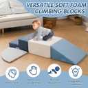 Large 4 Pcs Climbing Toys for Toddlers 1-3 Inside, Oderless & Skin-Friendly Toddler Climbing Toys Indoor, Foam Climbing Blocks for Toddlers with Velcro to Keep Them Together Ideal Gift