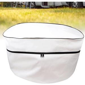 RV Propane Tank Cover, Camper Propane Tank Cover Double 20lb, for Travel Trailer (White)