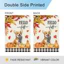 DLZDN Hello Fall Dog Garden Flag Autumn Corgi Pumpkins Maple Leaves Flag 1218 Inch Double Sided Buffalo Plaid Farmhouse Yard Flag Thanksgiving Holiday Outdoor Decor