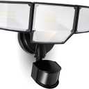 LUTEC 80W 9000LM LED Security Light Motion Sensor Outdoor Lights, 4 Head LED Flood Lights Outdoor 5000K Daylight, IP65 Waterproof, Motion Detected Lights for Outside, House, Garage, Yard (Black)