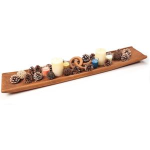 Athaliah Wood Dough Bowl, 39.5 Inchs Natural Solid Wooden Dough Bowls, Rustic Long Wooden Bread Bowl for Table Centerpiece Dining Room Home Kitchen Decor