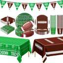 QZYL Football Party Decorations Serve 24, 99 Pcs Football Party Supplies, Disposable Football Dinner Plates Football Dessert Plates Napkins Cups Tablecloth Banner for Game Day Party Favors Decor