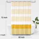 Awellife Boho Yellow Shower Curtain for Bathroom Farmhouse Cotton Stripe Tassel Shower Curtain Natural Texture 72" L x 60" W