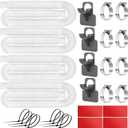 Replacement 1.25 Pool Hoses for Above Ground Pools, 1 1/4" x 59" Long, 4 Pack with 4 Hose Holders and 8 Metal Clamps (White)
