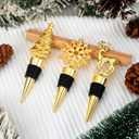 Christmas Wine Stopper 3PCS Christmas Decorations Bottle Stoppers for Party Decorations Wine Stopper Xmas Gift Decorative Gold Xmas Bottle Stoppers for Birthday Supplies Accessories Wedding Party