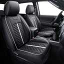 Tomatoman Toyota Tacoma Seat Covers Compatible with 2005-2022 2023 2024 2025 Truck Access Crew Double Cab TRD Offroad SR5 V6 Car Cushions(Full Set/Black-White)