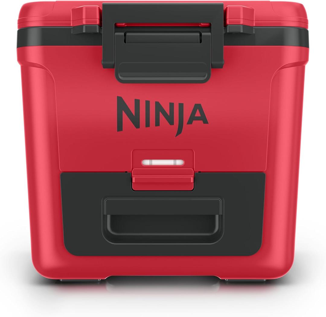 Ninja FrostVault™ 30qt Cooler with Wheels, Dry Storage Drawer, True Red | Ninja FrostVault's 30-qt capacity holds 48 cans, keeps food cool & dry, and rolls easily on all-terrain wheels