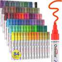Overseas 84 Colors Paint Pens Oil Based Permanent Markers - Multicolor, Quick Drying, Waterproof, Fade Resistant, Medium Tip Paint Markers for Rock, Wood, Metal, Glass, Plastic, Rubber, Canvas, Paper (1 Count (Pack of 84))