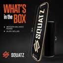SQUATZ Wooden Balance Board, Standing Desk Anti Fatigue Mat Exercise Equipment with Ergonomic Design and Comfortable Non-Slip Surface, Wobble Board for Skateboard, Hockey, Snowboard, Black (SQDBB-1)