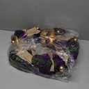 Dingion 20 Inch Mardi Gras Wreath Decoration for Front Door Carnival Purple and Green Glitter Party Decor Venetian Mask Fleur De Lis Wreath Mardi Gras Home Indoor Outdoor Glitter Party Decoration