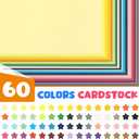 180 Sheets Heavy Colored Cardstock 8.5" X 11"，60 Assorted Colors Construction Paper，180GSM/65LB Card Stock Bulk，Cardstock Printer Paper for Printing, DIY Craft, Card Making, Party Dec
