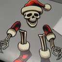 Soulchen 11 Inch Christmas Tree Topper Gothic Skull with Santa Hat Tree Topper Decor Christmas Trees Spooky Decor Skeleton Head Arms and Legs Ornaments for Home Funny Holiday Xmas Party Decorations