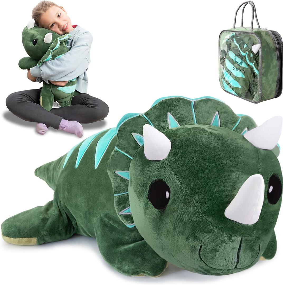 ODOXIA Big Weighted Animals for Anxiety 5lb Dinosaur | Stuffed Weighted Plush for Kids, Adults | Weighted Stuffed Animals | Weighted Plushies | Weighted Plushie (Green)