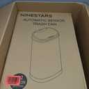 Ninestars 13 Gallon Oval Automatic Trash Can, 50L Touchless Motion Sensor Kitchen Garbage Can with Odor-Sealing Lid, Silver Stainless Steel