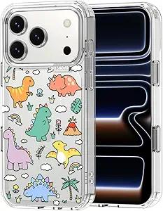 MOSNOVO for iPhone 17 Case | Military Grade 6.6ft Drop Tested | Camera Control | Clear with Dinosaur Land Design