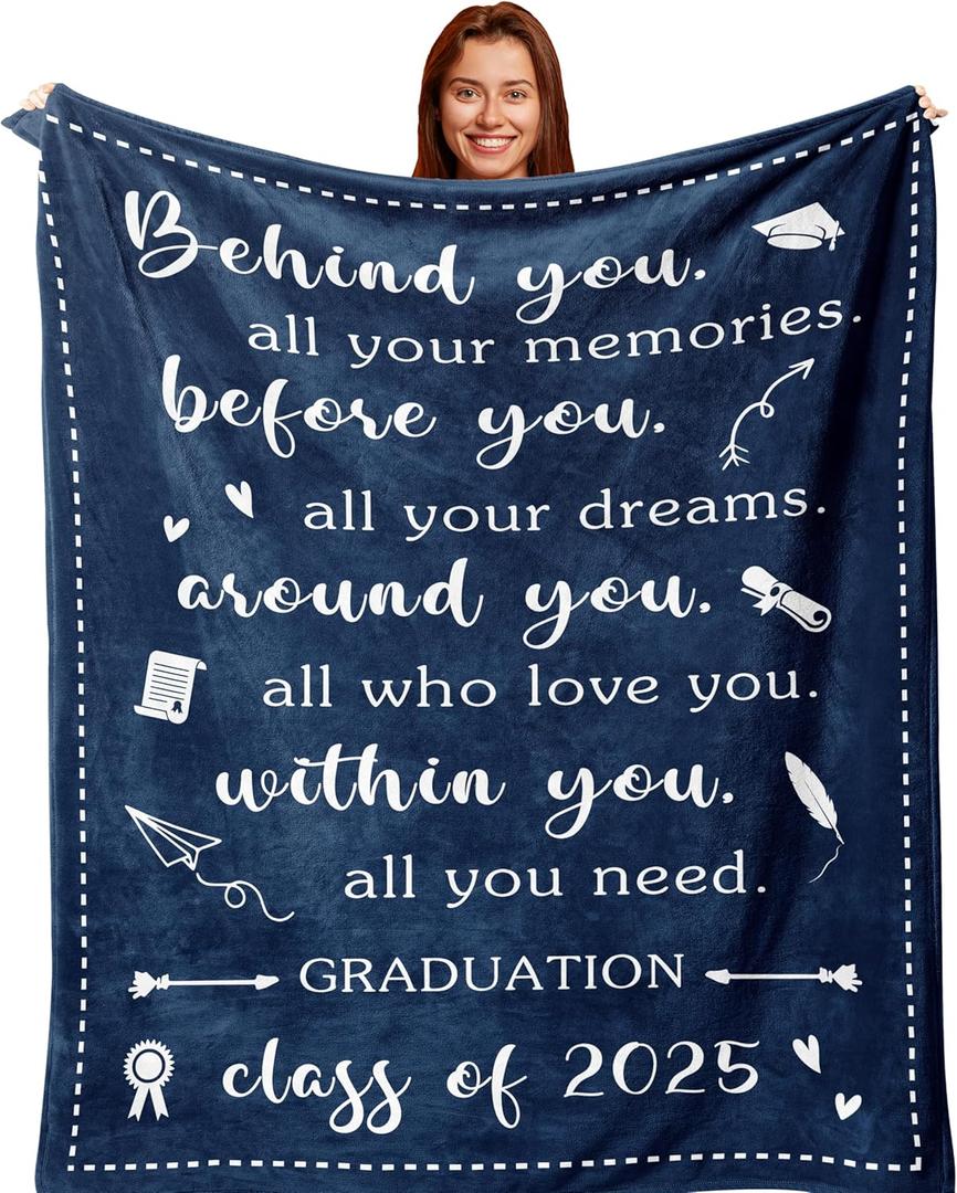 Cool Graduation Gifts for Her/Him 2025 - Best Gifts for High School Seniors, 2025 PHD/College/Masters Degree Graduation Gift - Grad Congrats Presents - Gradaution Blanket 60X50in