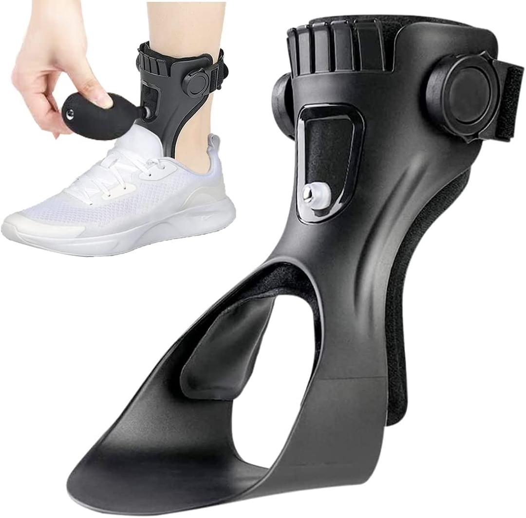 AFO Drop Foot Brace, Upgraded Medical Foot Up Ankle Foot Orthosis Support with Inflatable Airbag for Hemiplegia Stroke Shoes Walking Foot Stabilizer (Left, XL)
