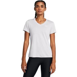 Under Armour Womens Tech Twist Short Sleeve V Neck, (014) Halo Gray/ White/ White, X-Small