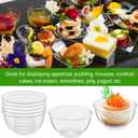 TOFLEN 100ct 2 oz Mini Round Dessert Cups, Clear Reusable Tiny Small Party Serving Cups for Appetizers, Dips, Desserts, Trifle, Hors D'oeuvres Bowls