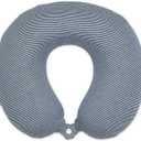 Bucky Jersey Stripe Comfort Travel Accessories, Memory Foam Neck Pillow, Navy Stripe, One Size