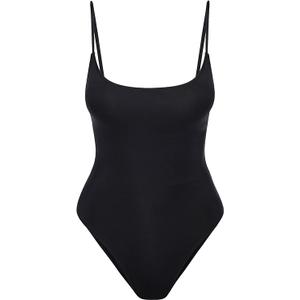 Narecte Sexy One Piece Bathing Suit for Women Tummy Control High Cut One Piece Swimsuit Womens (M, Black)