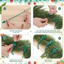 Zhengmy 60 Pcs Christmas Silicone Garland Ties for Banister 12" Stretchable to 24" Reusable Holiday Flexible Garland Hanger Ties for Christmas Banister Railing Stairs Craft Wrapping Lamp Posts Decor