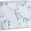 White Classic Cultured Marble Cremation Urn for Adult Ashes, Urn for Human Ashes, Adult-Sized Memorial Urn for Ground Burial or Home Memorial