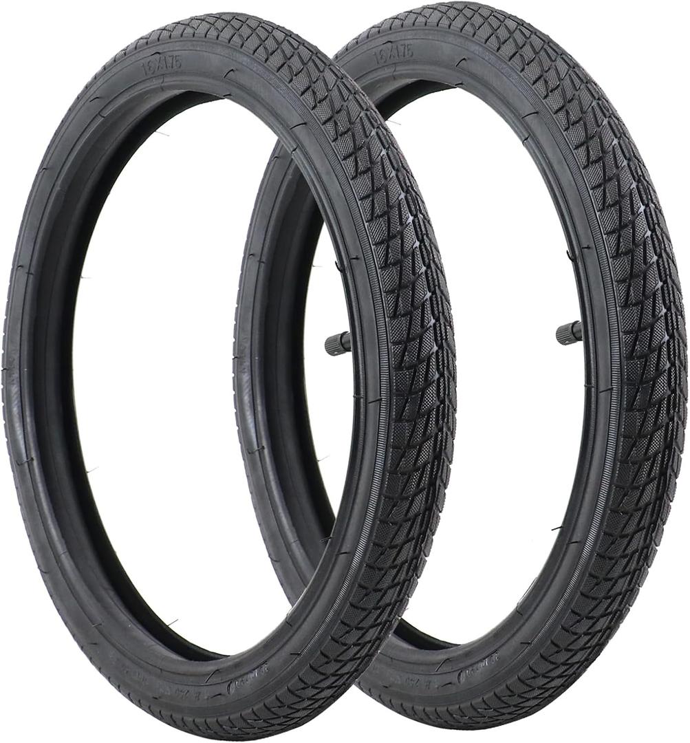 2 Set 161.75 Tires and Inner Tubes,16" Rear Wheel Replacement Inner Tubes and Tires Compatible with SE/Pro/Flex/SU/Ironman Gear Jogging Troller Models BOB 3-Wheeler