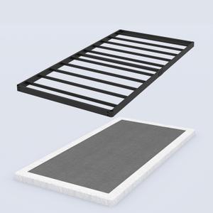 2 Inch Thin Box Spring for Twin Bed Base - Heavy Duty Metal Mattress Foundation with Fabric Cover,Low Profile Twin Box Spring Only,Noise Free,Easy Assembly