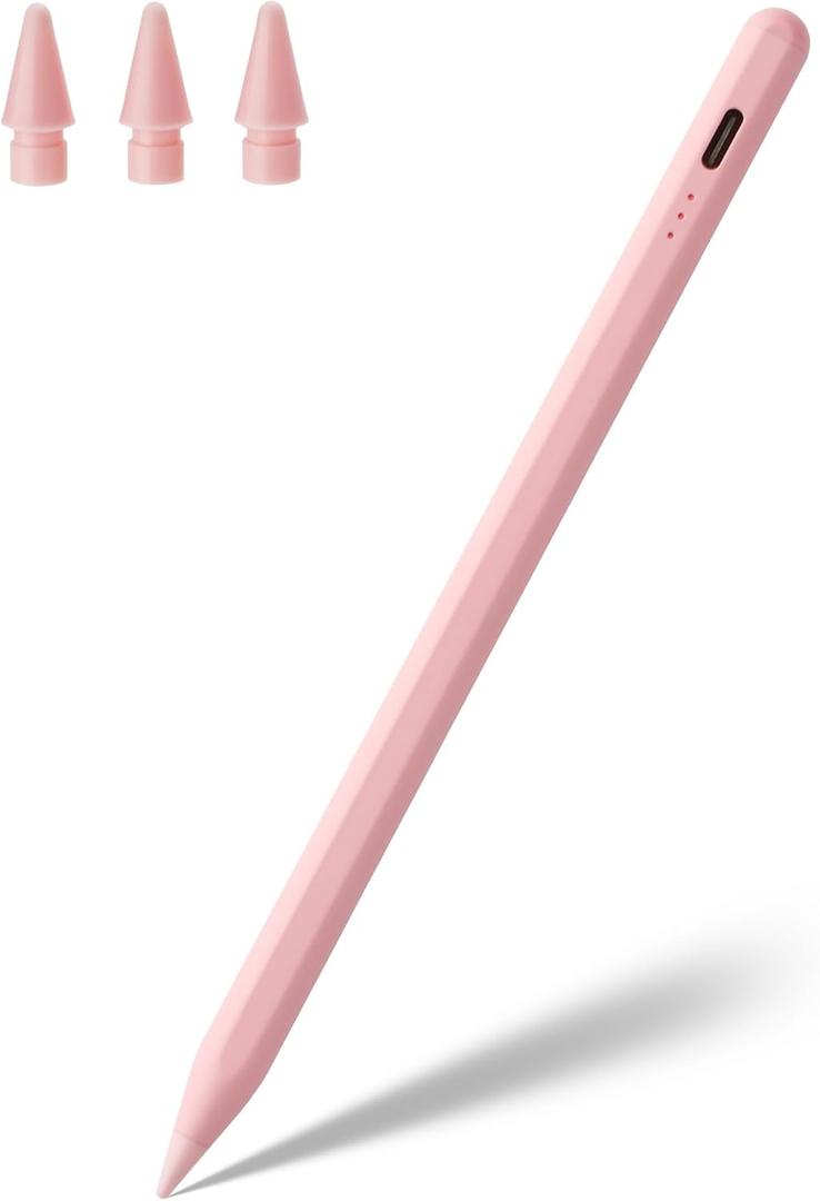 Stylus Pen for iPad A16 11th 10th 9th 8th 7th 6th Generation, iPad Pro 12.9 11 13 inch M4, iPad Air M3 M2 5th 4th 3rd Gen, iPad mini A17 Pro 7 6 5, for Apple Pencil Pro 1st 2nd Gen Alternative (Pink)