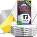 Acoustic Panels 12 Pack Soundproof Wall Panels, 14" X 12" X 0.4" Sound Proof Panles, High-Density Wall Decoration Sound Absorbing Panel, Hexagon Wall Panel for Home Office with Self-Adhesive (White)