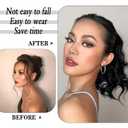 Ponytail Extension,12 Inch Drawstring Ponytail Hair Extensions for Women Synthetic Curly Wavy Fake Pony Tails Hair Pieces for Daily Party Use (Black)