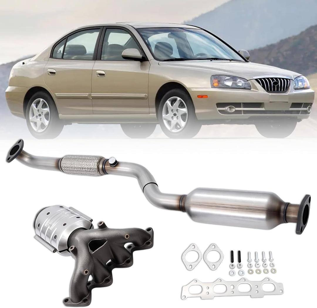 Front & Rear Catalytic Converter for Hyundai Elantra 2004 2005 2006 2.0L, Stainless Steel High Performance (EPA Compliant)