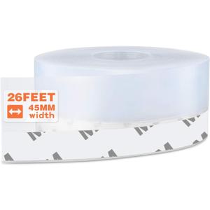26 Feet Silicone Seal Strip,Door Weather Stripping, Sealing Tape for Door Draft Stopper Adhesive Tape for Doors Windows and Shower Glass Gaps (Transparent, 45MM)