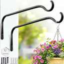 Lifyzoon Durable Plant Hangers Brackets: 2 Pack 12 Inch Outdoor Metal Hanging Plant Brackets - Rustproof Wall Hooks for Hanging Flower Basket Bird Feeders Wind Chimes and Lanterns