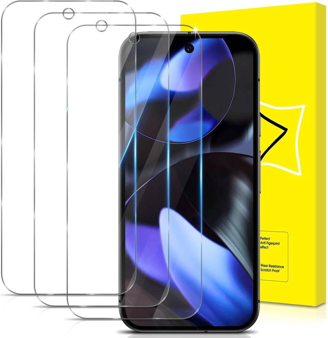 3 PACK Screen Protector for Google Pixel 9 /Google Pixel 9 Pro Flexible TPU Film [Support Fingerprint Touch] [HD Full Coverage] [Easy Installation] [Scratch Resistant]