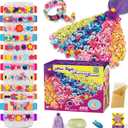 LANNEY Bracelet Making Kit, Friendship Bracelet Kit for Girls, 488 PCS Kandi Beads for Jewelry Making, Creative DIY Snap Beads Building Toys Set, Fun Christmas Birthday Gifts for Kids Ages 6-12