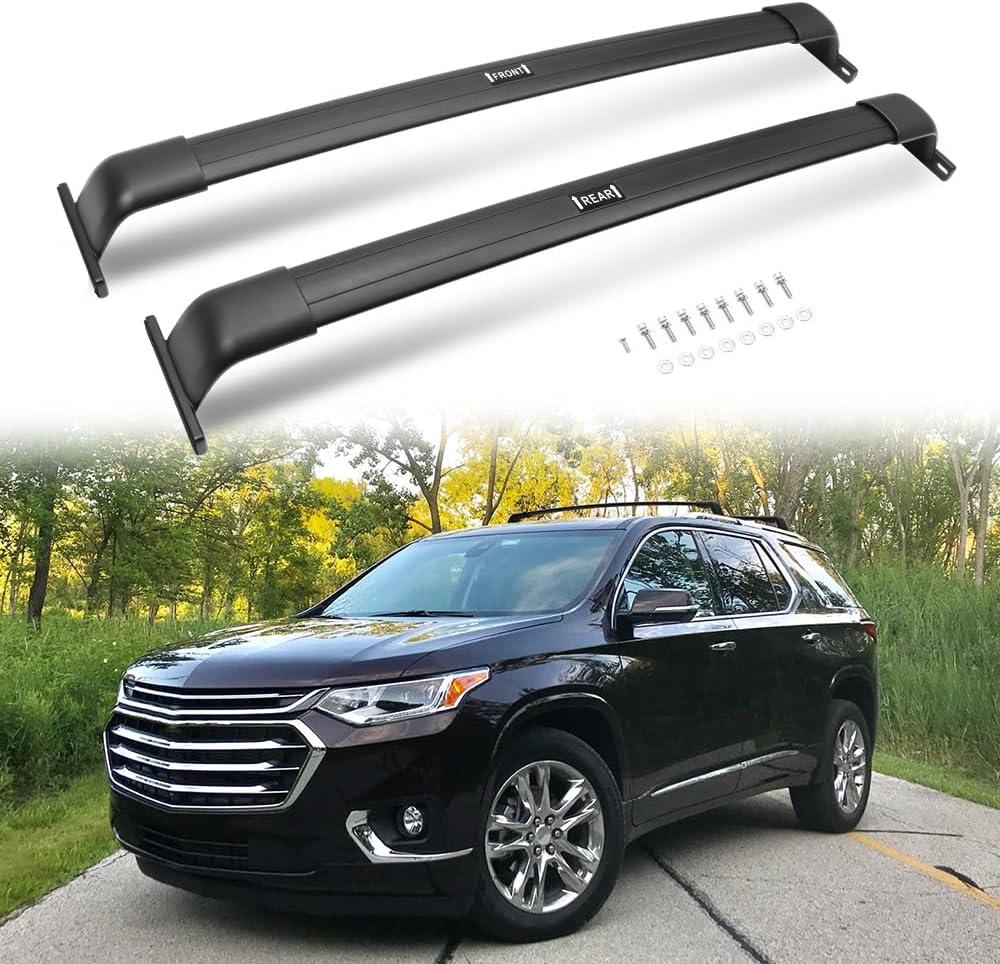 220lbs Roof Rack Cross Bars for Chevy Chevrolet Traverse 2018 2019 2020 2021 (Excluding L,LS) Heavy Duty Aluminum Roof Rails Cargo Bars Luggage Racks Carrier Crossbars Rooftop Accessories