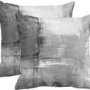 Britimes Throw Pillow Covers Modern Home Art Decor, 18 x 18 Inches Set of 2 Abstract Oil Painting Pillowcases for Bedroom, Living Room, Cushion Couch Sofa, Abstract White Grey