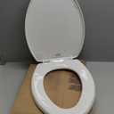 Bemis 7300SLEC Slow Close Toilet Seat, Easy Clean Hinges and Durable Plastic Seat, Made in USA, Elongated, White