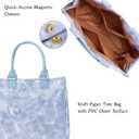 Tote Bag for Women - Large Size Transparent PVC Handbag, Waterproof, Sand-Resistant, for Shopping, Beach Vacation