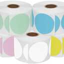 Spartan Industrial 2" Direct Thermal Multicolored Labels | Perforated Custom Circle Logo Stickers - Works with Rollo, Zebra, MUNBYN Desktop Printers - 5 Rolls, 750/Roll