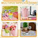 Small Metal Buckets, Mini Buckets with Handle Galvanized Colored Tin Pail Containers Basket Party Supplies - Fit for (Halloween - Classroom Crafts) 7" & 10Pcs & Yellow