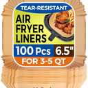 Air Fryer Paper Liners Disposable: 100PCS Non-Stick Air Fryer Parchment Paper, Food Grade Baking Sheets for Baking Roasting Microwave (6.5IN-Square)